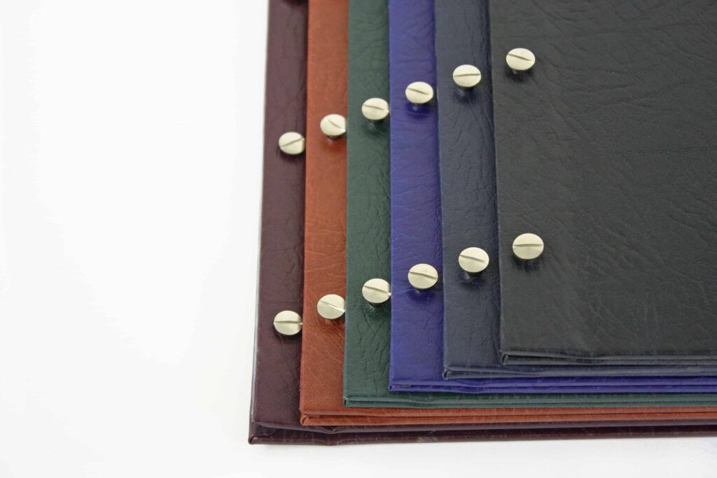 Reconstituted Leather Exposed Screw Binding Covers - RS Bookbinders